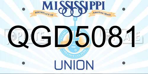 QGD5081 Mississippi License Plate