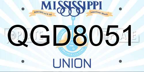 QGD8051 Mississippi License Plate