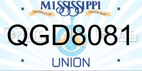 QGD8081 Mississippi License Plate