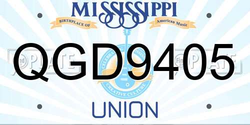 QGD9405 Mississippi License Plate