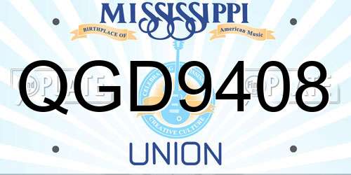 QGD9408 Mississippi License Plate