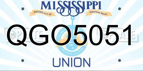 QGO5051 Mississippi License Plate