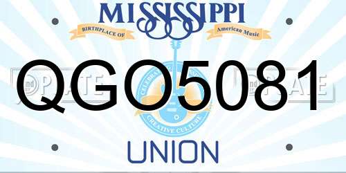 QGO5081 Mississippi License Plate