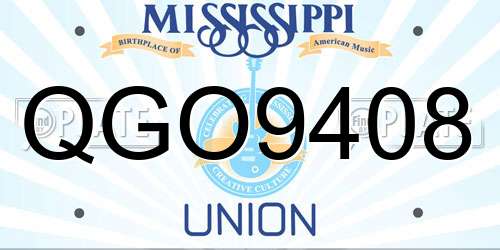 QGO9408 Mississippi License Plate