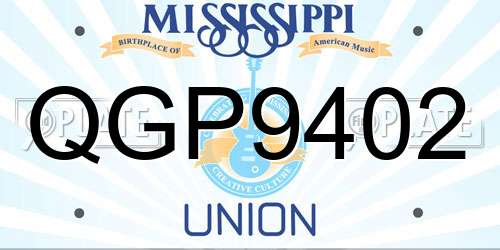 QGP9402 Mississippi License Plate