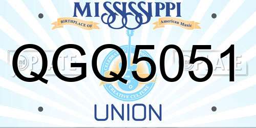 QGQ5051 Mississippi License Plate