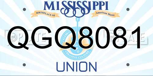 QGQ8081 Mississippi License Plate