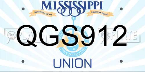QGS912 Mississippi License Plate