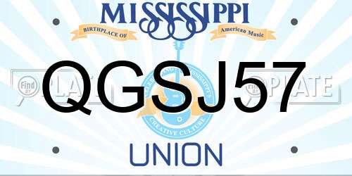 QGSJ57 Mississippi License Plate