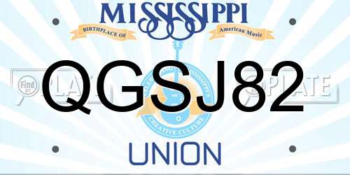 QGSJ82 Mississippi License Plate