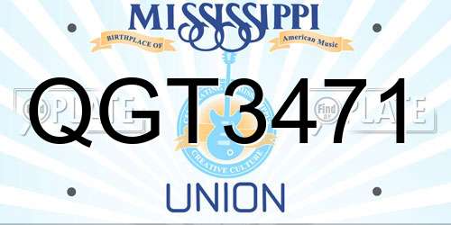 QGT3471 Mississippi License Plate