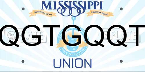 QGTGQQT Mississippi License Plate