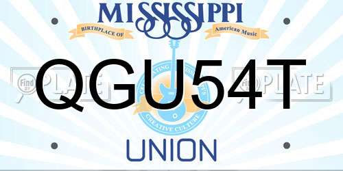 QGU54T Mississippi License Plate