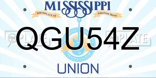 QGU54Z Mississippi License Plate