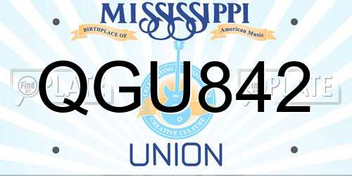 QGU842 Mississippi License Plate