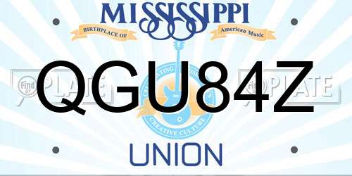 QGU84Z Mississippi License Plate