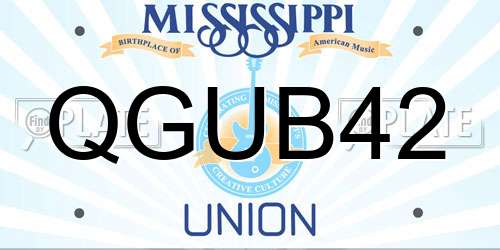 QGUB42 Mississippi License Plate
