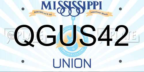 QGUS42 Mississippi License Plate