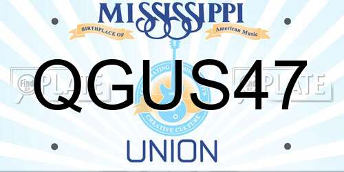 QGUS47 Mississippi License Plate
