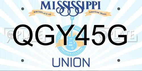 QGY45G Mississippi License Plate