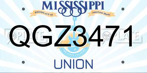 QGZ3471 Mississippi License Plate