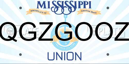 QGZGOOZ Mississippi License Plate