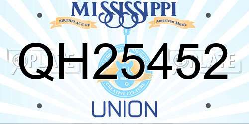 QH25452 Mississippi License Plate