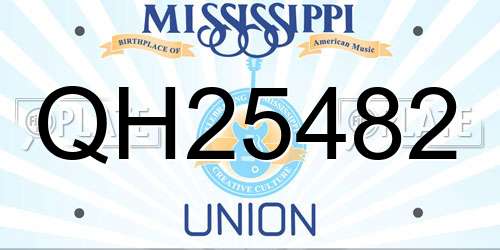 QH25482 Mississippi License Plate