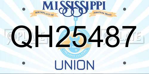 QH25487 Mississippi License Plate