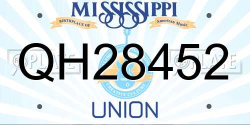 QH28452 Mississippi License Plate