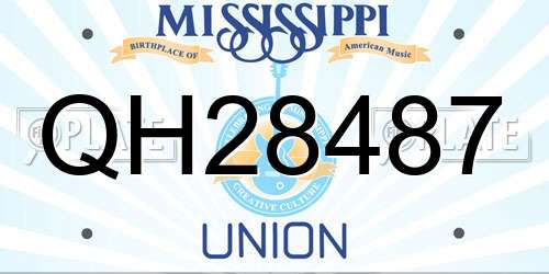QH28487 Mississippi License Plate