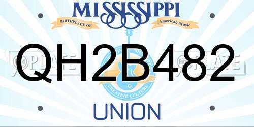 QH2B482 Mississippi License Plate