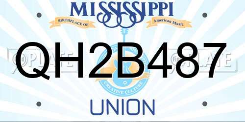 QH2B487 Mississippi License Plate