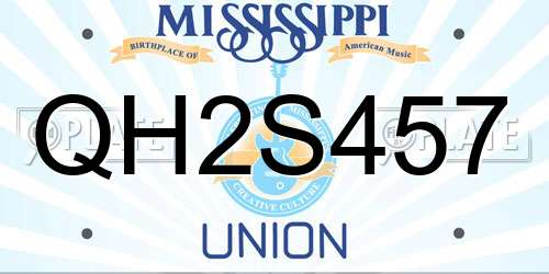 QH2S457 Mississippi License Plate