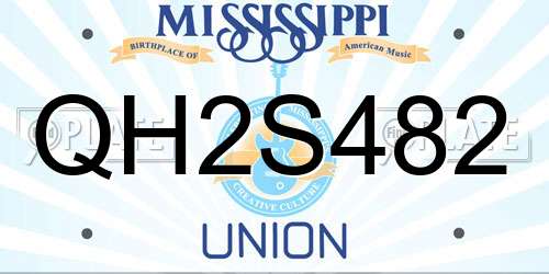 QH2S482 Mississippi License Plate