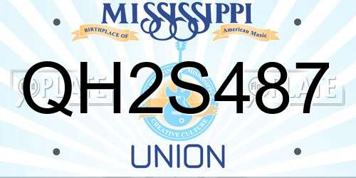 QH2S487 Mississippi License Plate