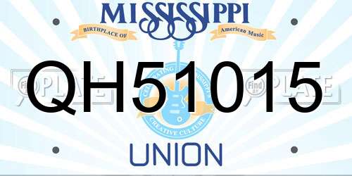 QH51015 Mississippi License Plate