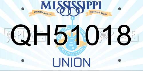 QH51018 Mississippi License Plate