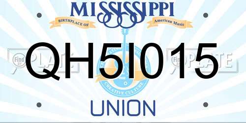 QH5I015 Mississippi License Plate