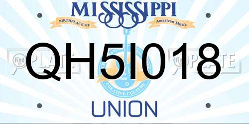 QH5I018 Mississippi License Plate