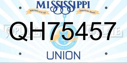 QH75457 Mississippi License Plate