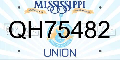 QH75482 Mississippi License Plate