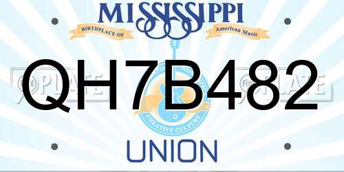 QH7B482 Mississippi License Plate
