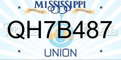 QH7B487 Mississippi License Plate