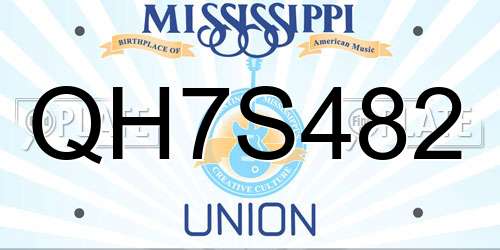 QH7S482 Mississippi License Plate