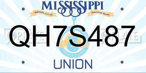 QH7S487 Mississippi License Plate