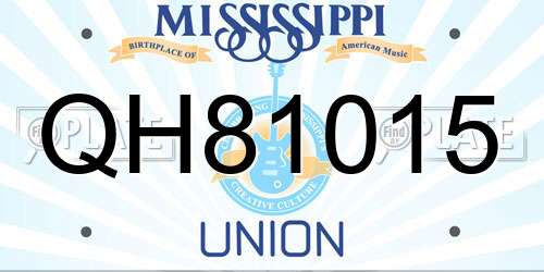 QH81015 Mississippi License Plate