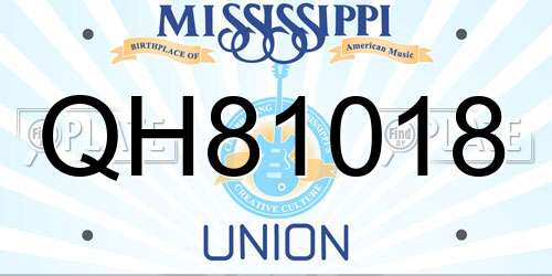 QH81018 Mississippi License Plate