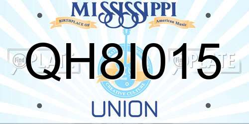 QH8I015 Mississippi License Plate