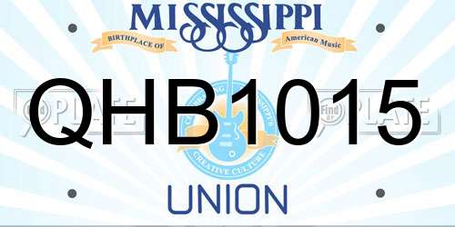 QHB1015 Mississippi License Plate